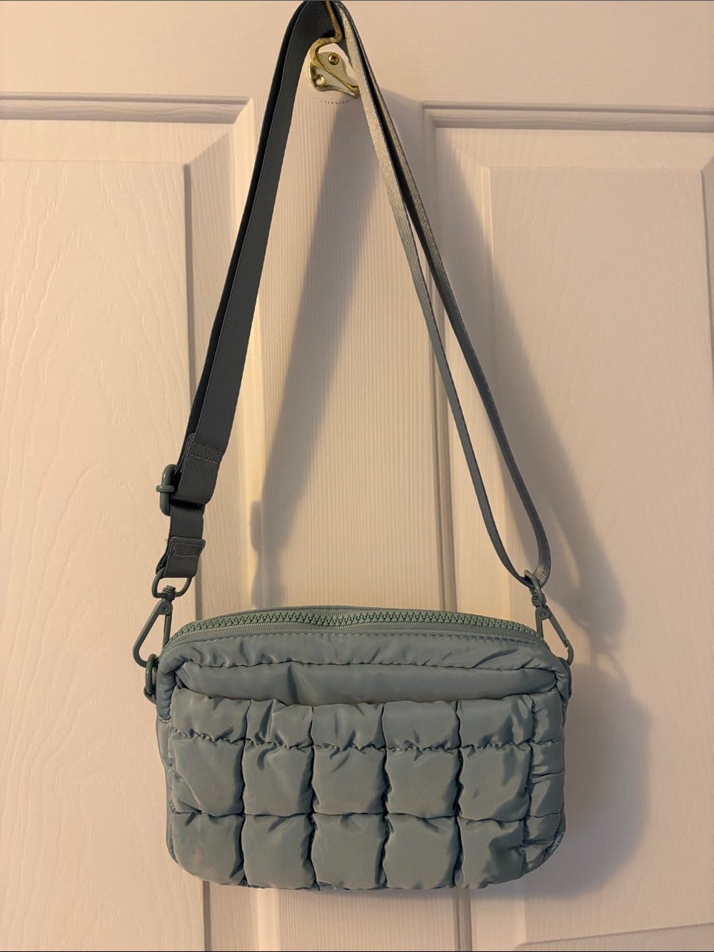 Sol and Selene Quilted Crossbody Bag in Sage Green